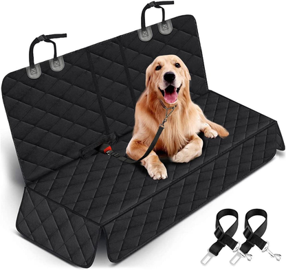 Dog Car Seat Cover - Waterproof Back Seat Protector for Pets, Non-Slip Design Compatible with Most Vehicles - Black