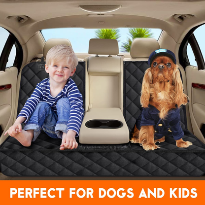 Dog Car Seat Cover - Waterproof Back Seat Protector for Pets, Non-Slip Design Compatible with Most Vehicles - Black