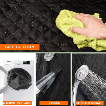 Dog Car Seat Cover - Waterproof Back Seat Protector for Pets, Non-Slip Design Compatible with Most Vehicles - Black