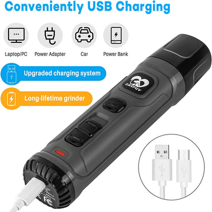 Whisper-Quiet Pet Nail Grinder | Dual LED Light for Pinpoint Accuracy & No Pain